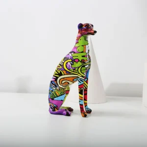 Modern Creative Painted Colorful Greyhound Doberman
