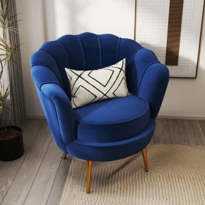 Living Room Chair with Golden Metal Legs