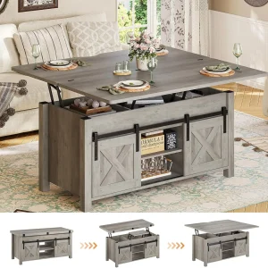 Lift Top Coffee Table, 4 in 1 Multi-Function Convertible Coffee Table